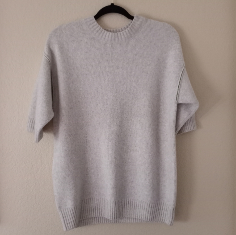 Anthropologie Light Gray Crew Neck Sweater
